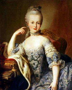 Archduchess Maria Antonia at the age of 12, painted by Martin van Meytens in 1767.