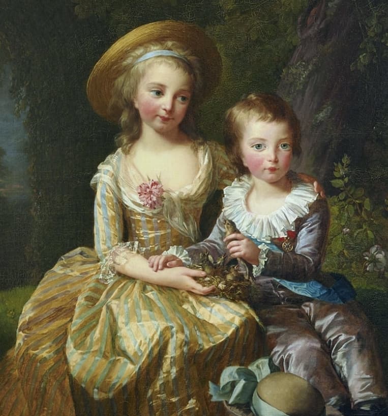 Princess Marie Thérèse of France and her younger brother Louis Joseph Xavier of France, Dauphin of France