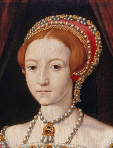 Elisabeth I as a princess, wearing a French hood