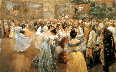 Hofball in Wien by Wilhelm Gause. Emperor Franz Jospeh surrounded by ladies