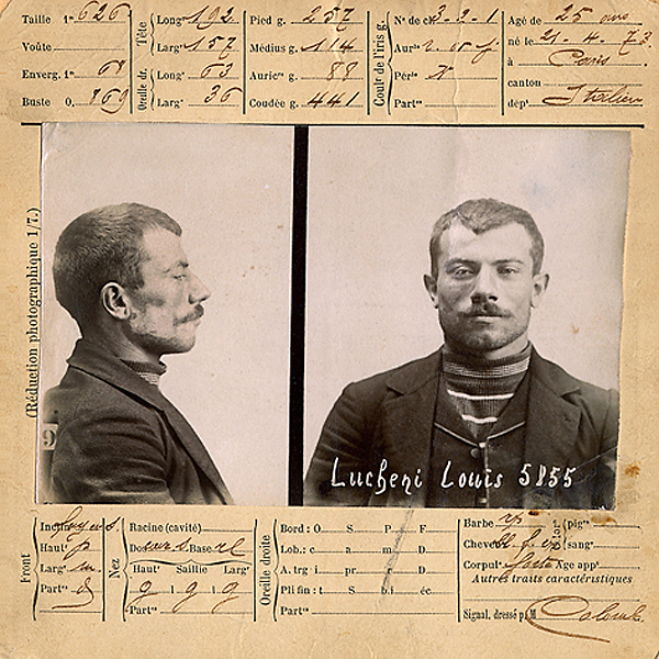 Mugshot of Luigi Lucheni