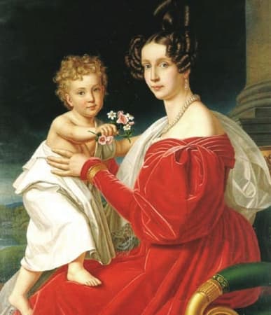 Archduchess Sophie and her son, the future emperor Franz Joseph(by Joseph Karl Stieler)