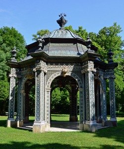 Schloss Laxenburg is a vast complex holding a park, the "Franzensburg" and the "Blue Court".