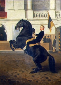 Crown Prince Rudolf on horseback at the same shool