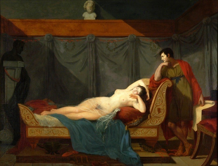 Double portrait of Lucien and Alexandrine Bonaparte. The painter, Guillaume Guillon Lethière called it "The Sleep of Venus"