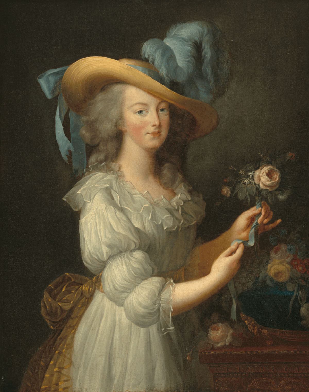 Marie Antoinette wearing a chemise a la reine