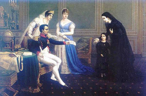 Napoleon, Josephine and Hortense receiving guests at court