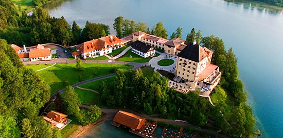 Schloss Fuschl, acting as Schloss Possenhofen in the Sissi Trilogy